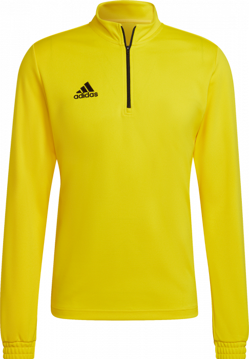 Adidas - Entrada 22 Træning Top With Half Zip Jr - Team yellow & schwarz