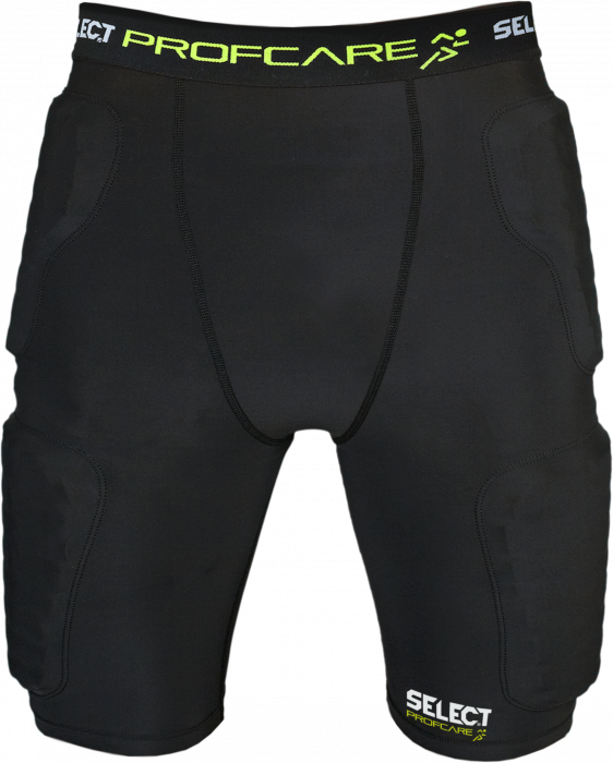 Select - Compression Shorts With Pillow - Schwarz & fluo green
