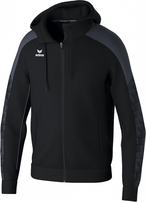 Erima - Evo Star Training Jacket With Hood - Zwart & slate grey