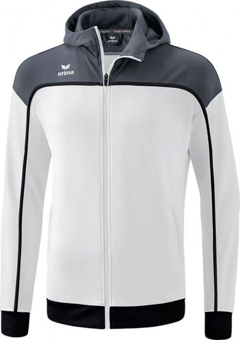 Erima - Change Training Jacket With Hood - White & slate grey