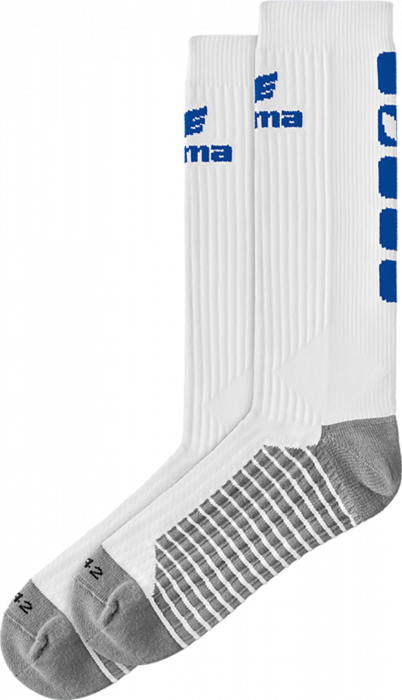 Erima - Classic 5-C Socks Long - Branco & new royal
