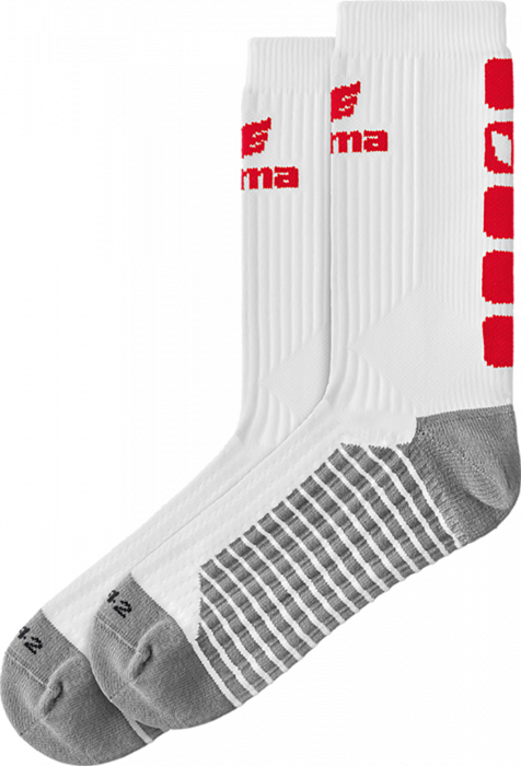 Erima - Classic 5-C Socks - Blanco & rojo