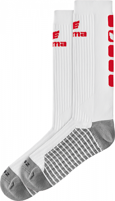 Erima - Classic 5-C Socks Long - Blanco & rojo