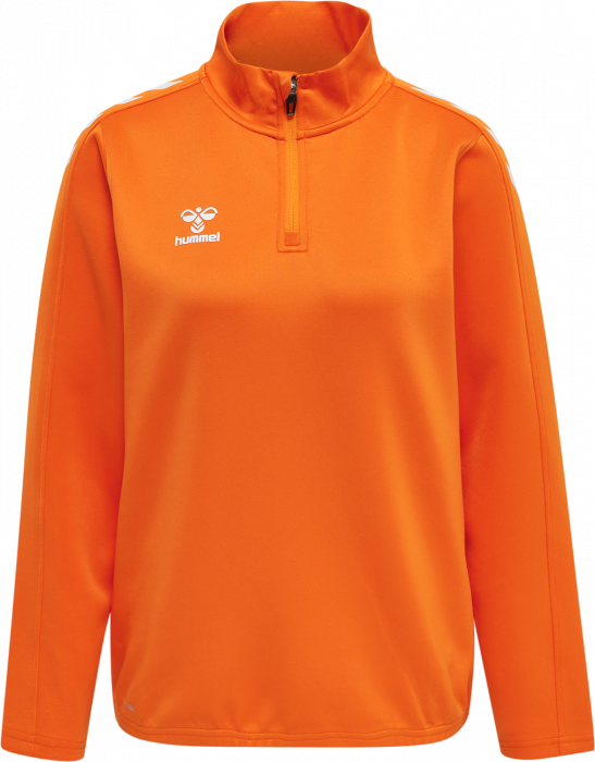 Hummel - Core Xk Half Zip Sweater Women - Orange & weiß