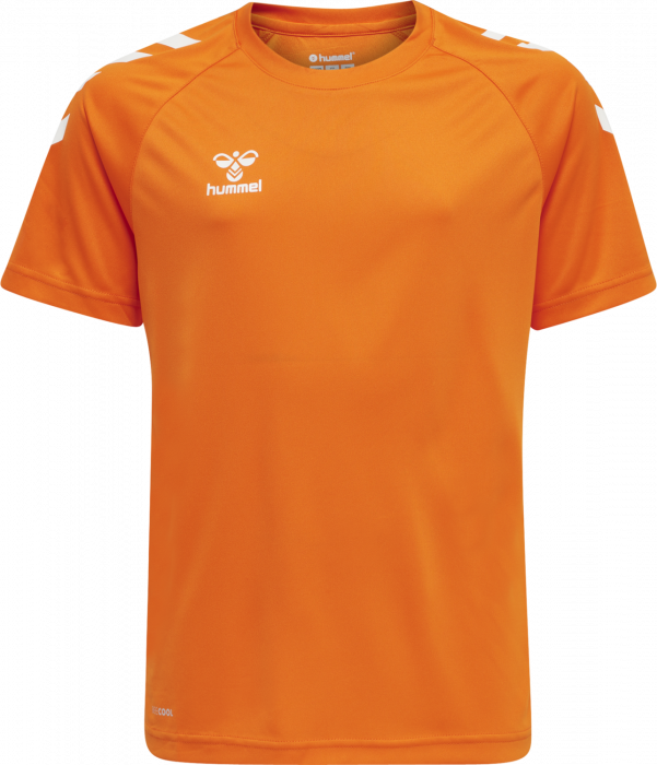 Hummel - Core Xk Poly T-Shirt Jr - Orange & blanco