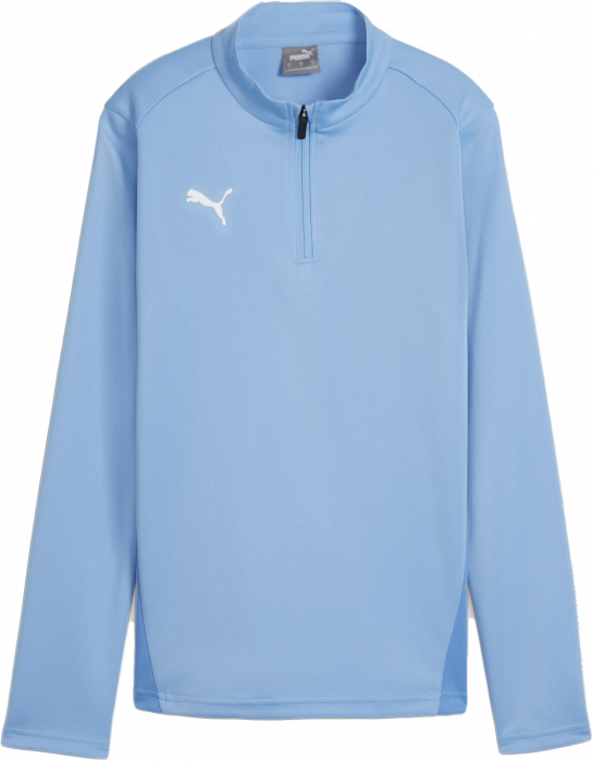 Puma - Team Goal Training Top With Half Zip Women - Azul claro & blanco