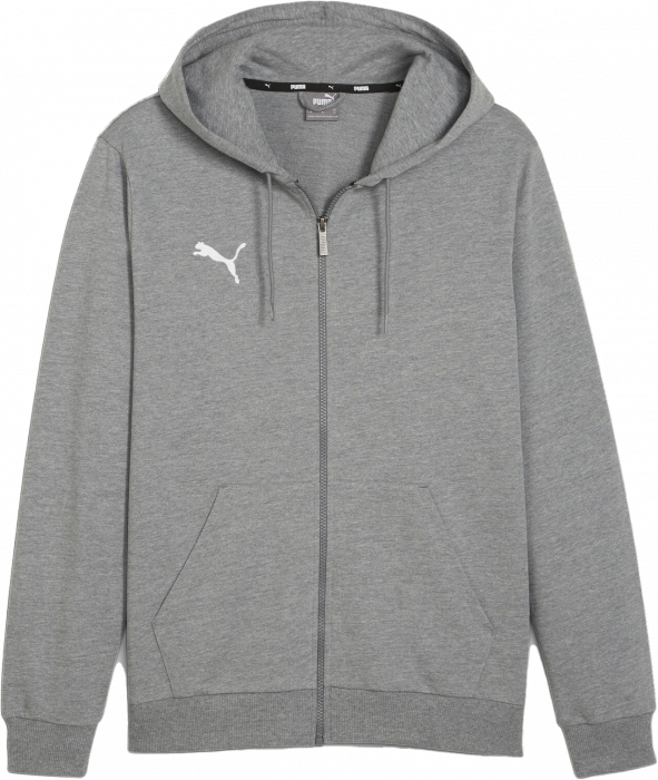 Puma - Teamgoal Casual Zip Hoodie - Grey Heather & biały