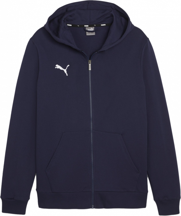 Puma - Teamgoal Casual Hættetrøje M. Zip Børn - Navy & hvid