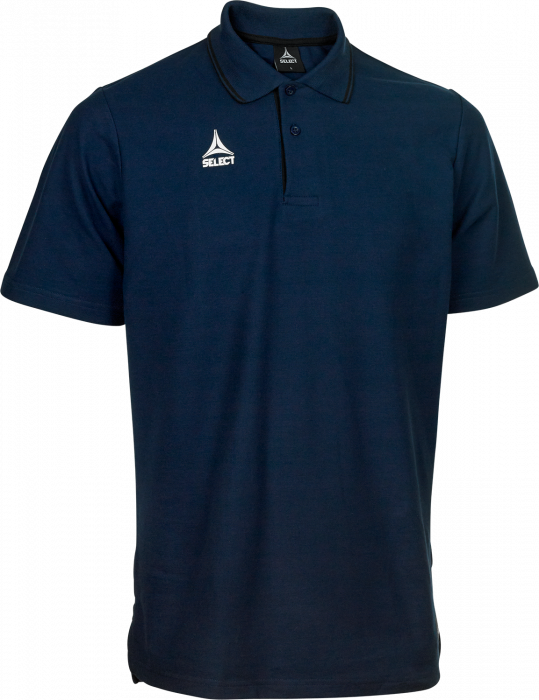 Select - Oxford Polo T-Shirt - Blu navy & nero