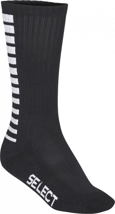 Select - Sports Sock Striped Long - Svart & vit